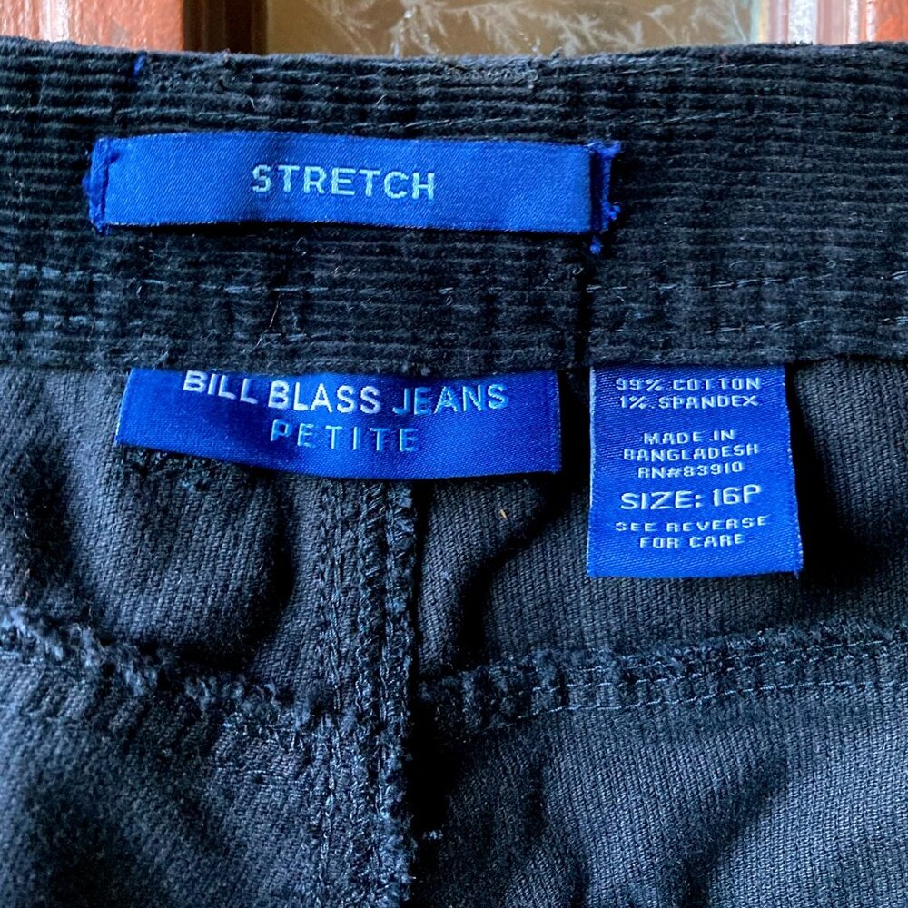 Bill Blass black corduroy jeans. Size 16 Petite